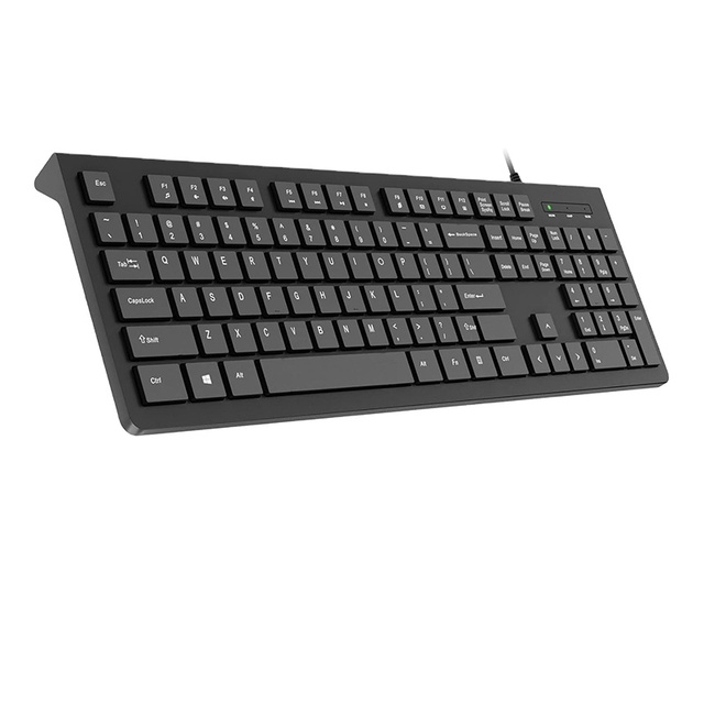 Wired USB Keyboard Full Size Computer Keyboard Waterproof Membrane Keyboard Plug and Play for Office Laptop PC
