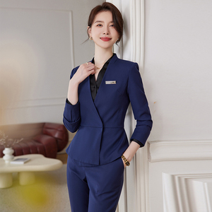 Traje de Negocios para Mujer Otoño Invierno, Uniforme Profesional de Oficina para Recepcionista de Hotel, Ropa de Trabajo - Product Image 4