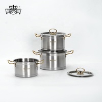 Ensemble de Casseroles Modernes Royal Louis 18-20-22cm Ligne Suisse, Batterie de Cuisine à Induction pour Cuisine