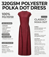 Robe longue sans manches taille haute à pois pour femme, coupe trapèze, en polyester, style vintage noir et blanc, ajustée, sur mesure, douce et de qualité supérieure pour femme