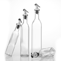 Écologique 180ml 250ml 500ml 750ml Vide Clair Carré Cuisine Cuisson Huile de Sésame Verre Condiment avec Distributeur Bec Verseur