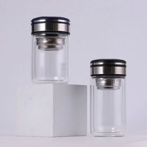 Tasse en verre à double paroi pour femmes, épaisse, isolée thermiquement, mini tasse à thé portable pour le bureau, cadeau, tasse publicitaire avec logo - Product Image 1