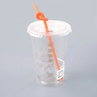 BTO tasses jetables en plastique Pet Dessert récipient tasse personnalisé en plastique transparent Logo personnalisé Acceptable 6 7 8 9 10 12 14 16 20oz