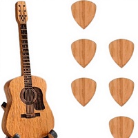 Boîte à médiators en bois gravée pour 6 médiators, mini étui de rangement pour guitaristes de guitare acoustique/électrique/basse/ukulélé, décoration d'intérieur, cadeau