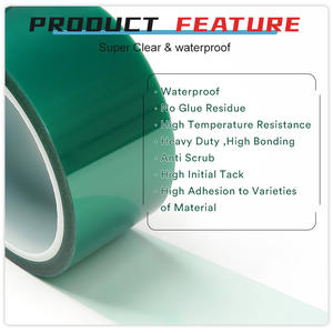 Cinta de PET verde adhesiva sensible a la presión de silicona para enmascarar industrial - Product Image 4