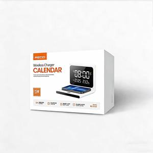Cargador inalámbrico RECCI RLS-L12 de 15 W con calendario digital, termómetro, luz nocturna y despertador - Product Image 2