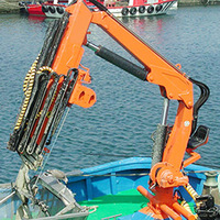 Grue marine à bras articulé hydraulique de 4 tonnes 5 tonnes avec boîte de vitesses, moteur, pompe, triphasé 380V 50Hz, source d'alimentation
