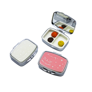 Custom Metallic Portable 7-Compartment <b>Mini</b> Metal Pill <b>Box</b> New Weekly Easy Daily <b>Storage</b> 7 Days Pill Organizer - Product Image 3