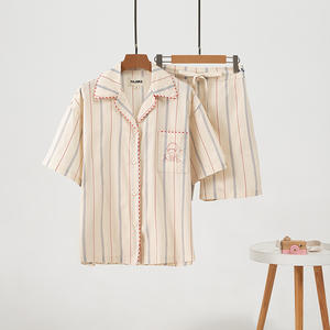 Nuevo <span class=keywords><strong>Principito</strong></span> a rayas para Tencel algodón pareja pijamas Simple moda estilo fino transpirable pantalones cortos de manga corta hogar - Product Image 6