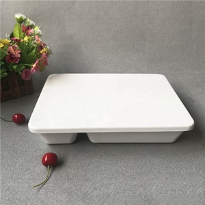 Bán buôn trường căng tin thức ăn nhanh phục vụ melamine 5 khoang phần khay với nắp - Product Image 3