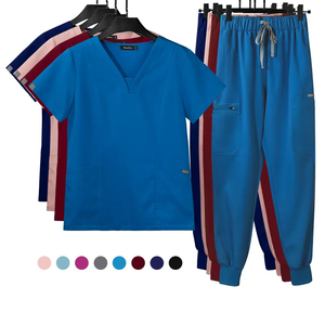 Grand et grand logo personnalisé ensembles d'uniformes de gommage vêtements de travail d'infirmière ensemble d'uniformes médicaux combinaisons de gommage athlétiques pour femmes - Product Image 2