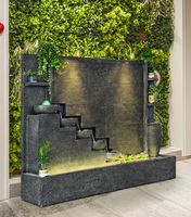 7.3ft Deluxe Extérieur Fontaine D'eau Panneau Mur Fontaine Cour Décoration Fontaine Cascade Béton Durable Ciment En Cascade