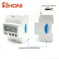 HONI HQ-WIFI-METER-4P WiFi Smart Three Phase Rail Energy Meter 100A AC 110V/220V 50/60Hz LCD Digital KWh Meter Pengukur Energi Berlebih