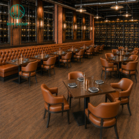 Meubles de bar commerciaux Ron Group OEM/ODM, banquette en cuir capitonné, chaise ergonomique, table carrée en bois massif pour restaurant