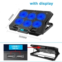 Support de refroidissement pour ordinateur portable de jeu 2-en-1 à 6 ventilateurs avec support de téléphone, vitesse réglable, pour tous les ordinateurs portables de moins de 18 pouces