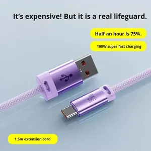 <span class=keywords><strong>Cavo</strong></span> Dati <span class=keywords><strong>USB</strong></span> Type-C Intrecciato in Nylon da 100W <span class=keywords><strong>per</strong></span> Ricarica Super Veloce, Compatibile con Telefoni, Stampanti, Computer e Auto - Compatibile con Vivo, in Rame - Product Image 3