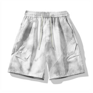 Customized logo <b>Ink</b> tie-dyed short-sleeved shirt men's summer fashion American cropped sleeve shirt handsome shorts T-shirt suit - Product Image 3