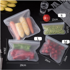 Hot Sale Eco Friendly Leakproof Freezer Liquid silicone food <b>bag</b> <b>zip</b> lock <b>bags</b> Reusable silicone food vacuum storage <b>bags</b> - Product Image 5