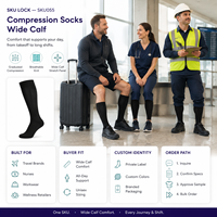 Chaussettes de compression à mollets larges pour le voyage, disponibles en gros, commandes personnalisées, avec grip, avis clients