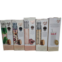 Boîte en carton ondulé de haute qualité 2 mm avec gaufrage, pelliculage mat, pour emballage de tasse de voyage, avec logo estampé à chaud en feuille d'or rose