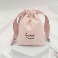 Conception haut de gamme expérimenté personnalisé sac à cordon en toile rose bonne couture bijoux boucle d'oreille stockage sac à poussière