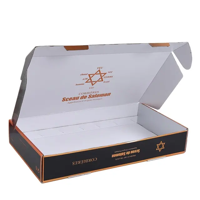 Custom Eco Friendly Shirt Apparel Shipping Cardboard Paper Boxes Black Corrugated Box For Clothing And Shoe Packaging