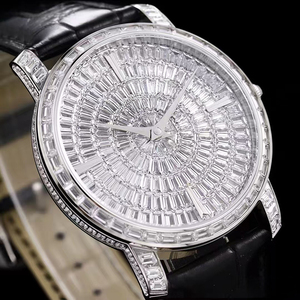 Reloj con Esfera Completamente Adornada con Diamantes, Caja Plateada, Resistente al Agua, Mecánico para Hombre, Nuevo Modelo 2026, Reloj de Vestir de Lujo para Caballero, Correa de Cuero - Product Image 3