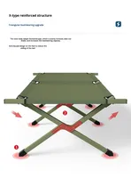 Lit de camping pliant simple et portable pour la pause déjeuner au bureau, avec cadre métallique léger, idéal pour les situations d'urgence et l'extérieur - Vente en gros