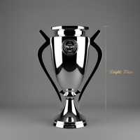 Trophée de luxe en argent de 70 cm, grande coupe personnalisée en alliage de zinc, récompense sportive avec logo gravé, durable, plaqué or poli