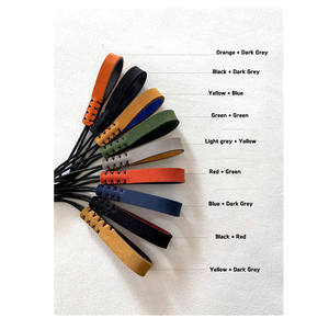 Porte-clés en cuir de <span class=keywords><strong>vachette</strong></span> bicolore à <span class=keywords><strong>double</strong></span> couche Porte-clés personnalisé de style vintage Fabriqué à la main à partir de lanière en cuir véritable - Product Image 5