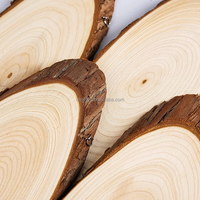 SEN LIANG Irisan Kayu Alami Polesan Tangan dengan Kulit Kayu Ukuran Kustom untuk Dekorasi Tanda Berbentuk Oval Lukisan DIY Natal 100pcs