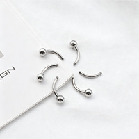 Anneau de nombril en acier inoxydable style punk, accessoires de piercing corporel, clou de nombril à boule, barre courbée, perle en acier filetée