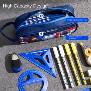 2025 Marvel Spider-Man stampato di grande capacità doppio strato astuccio per bambini sacchetto di cancelleria resistente sporco per primario - Product Image 3