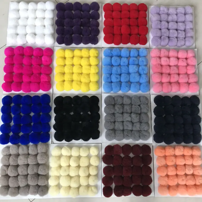 9cm 10cm 11cm 12cm 13cm 14cm 15cm özelleştirilmiş Faux Fox kürk Pom Poms çıkarılabilir Faux kürk Pom topları