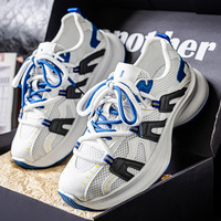 Zapatillas Deportivas para Hombre, Estilo Chunky, con Malla Transpirable, Suela Gruesa con Amortiguación, Cierre de Cordones, Ligeras e Informales