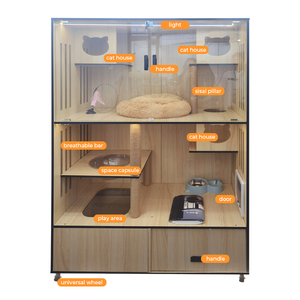 Casa in legno massello per gatti grande armadietto per gatti Villa di lusso per gatti - Product Image 2