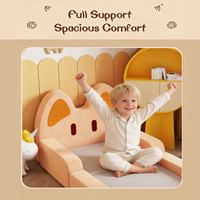 Sofá Cama Plegable Moderno para Niños con Diseño de Osito de Peluche, Espuma de Alta Densidad, para Uso en el Dormitorio