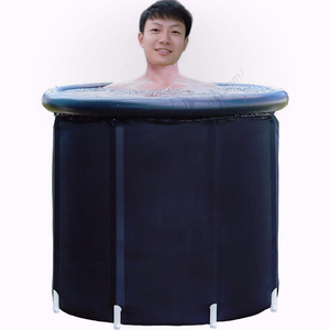 Bain de glace portable en nylon et PVC à 5 couches avec logo personnalisé pour la récupération sportive masculine, la thérapie par le froid et les activités extérieures, avec couvercle. - Product Image 5