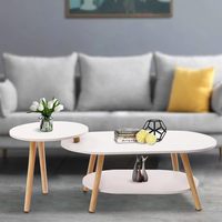 Table Basse Moderne Ensemble Combiné 2 en 1 Tables Gigognes d'Appoint et de Salon