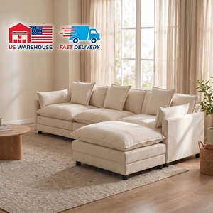 Divano Modulare in Tessuto Chenille Compresso <span class=keywords><strong>Moderno</strong></span> Pronto per la Spedizione, Consegna Rapida, Divano Sezionale di Lusso per <span class=keywords><strong>Soggiorno</strong></span> in Spazi Ristretti - Product Image 1