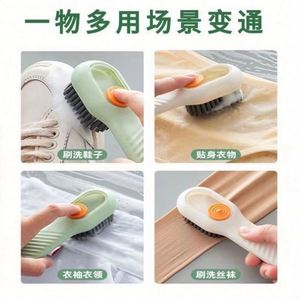 2024 New Eco-Friendly ABS+TPR Multifunctional Liquid Shoe Cleaning <b>Brushes</b> with Dispenser for Sneakers and Soft Clothes - Product Image 5