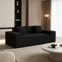 Canapé sectionnel moderne en tissu rembourré avec éponge haute densité, personnalisé en usine, écologique, idéal pour appartement