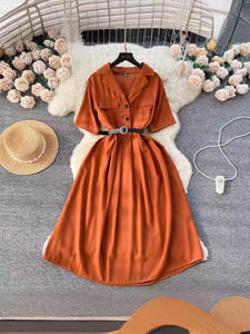 เดรสแขนสั้นคอวีปกติสไตล์ฝรั่งเศสวินเทจ2024ฤดูใบไม้ผลิ/ฤดูร้อนใหม่ - Product Image 2