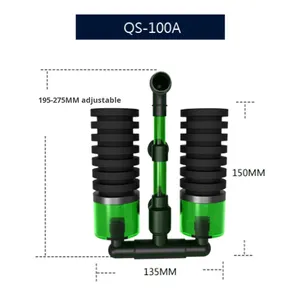 ハングバイオスポンジフィルター QS-200A エビ水槽用 環境に優しいプラスチック製水槽ろ過材 200ml エアポンプ付き 生物学的ろ過材 - Product Image 2