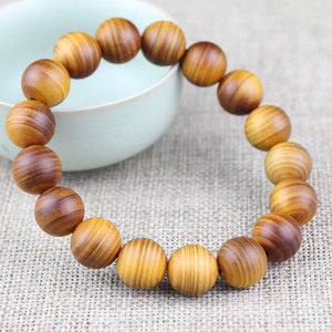 Cliff Cypress Wood <b>Bracelet</b> 12mm 17 Beads Round <b>Ball</b> Shape Religious Ceremony Jewelry Antiques Style Hangzhou Origin - Product Image 1