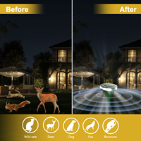 Répulsif à ultrasons avancé pour animaux avec couverture à 360° °   Lumière clignotante à énergie solaire, design étanche pour une utilisation en extérieur