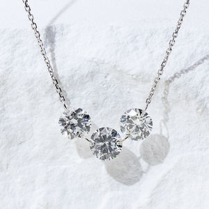 สร้อยคอเพชรทรงกลม Messi Jewelry รุ่น MSN-958 ทองคำขาว 9K มีสินค้าในสต็อก - Product Image 1