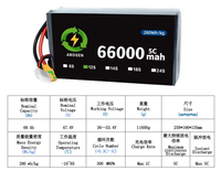 Baterai LiPo AROSEN 66000mAh 5C 23.7V/47.4V 6S/12S untuk Drone FPV/RC/Fotografi Udara/Pertanian/Logistik