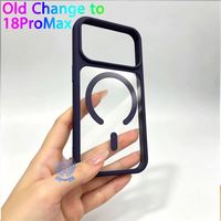 Coque magnétique transparente colorée avec grande fenêtre pour appareil photo pour iPhone 14 15 16 17, transforme l'apparence de votre ancien téléphone en look 18 Pro Max