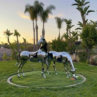 Sculpture en Acier Inoxydable Personnalisable Design Abstrait Jardin Décoration Ballon Chien
